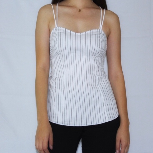 Pinstriped Strappy Blouse - Picture 2 of 5